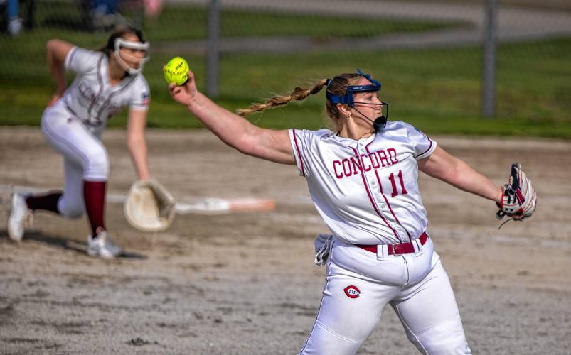 Concord pitcher Maddy Wachter struck out the first seven hitters she faced and wound up throwing a complete game, allowing four hits, two runs, two walks and striking out 12 in Concord’s 3-2 win.